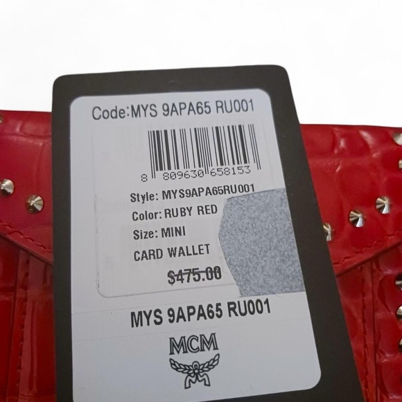 MCM Red Crocodile-Patterned Mini Wallet - Picture 4 of 9